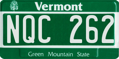 VT license plate NQC262