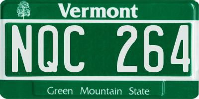 VT license plate NQC264
