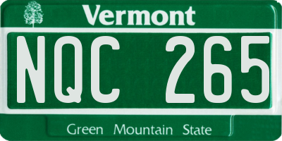 VT license plate NQC265