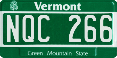 VT license plate NQC266