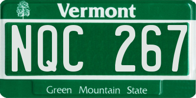 VT license plate NQC267