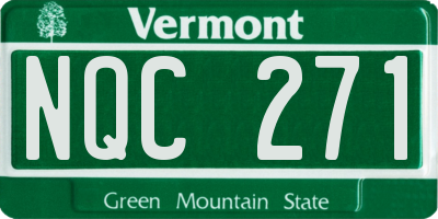VT license plate NQC271