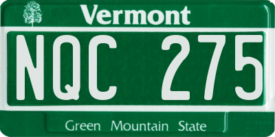 VT license plate NQC275