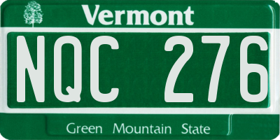 VT license plate NQC276