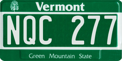 VT license plate NQC277