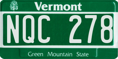 VT license plate NQC278