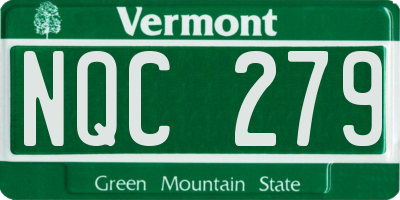 VT license plate NQC279