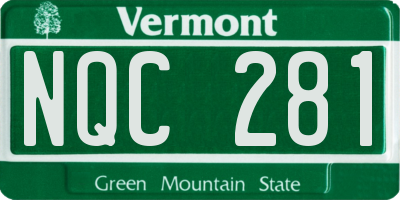 VT license plate NQC281