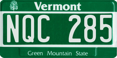 VT license plate NQC285