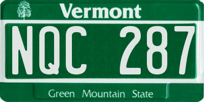 VT license plate NQC287