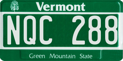 VT license plate NQC288