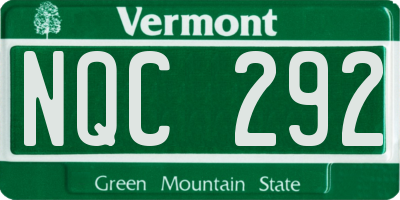VT license plate NQC292