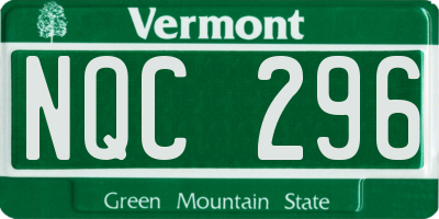 VT license plate NQC296