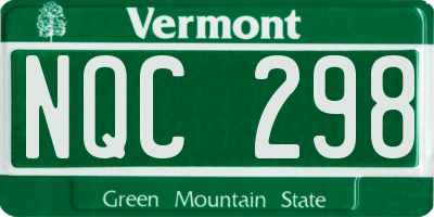 VT license plate NQC298