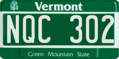 VT license plate NQC302