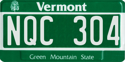 VT license plate NQC304