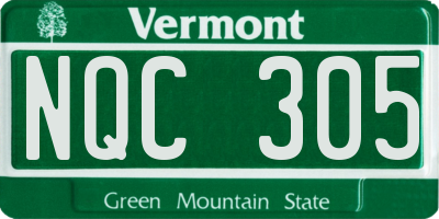 VT license plate NQC305