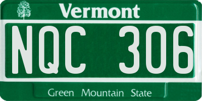 VT license plate NQC306