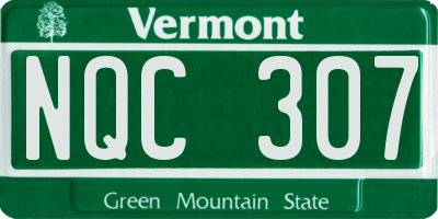 VT license plate NQC307