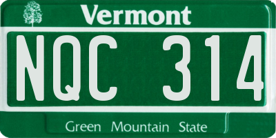 VT license plate NQC314