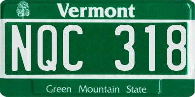 VT license plate NQC318
