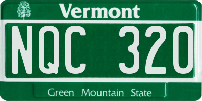 VT license plate NQC320