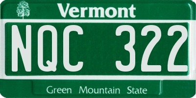 VT license plate NQC322