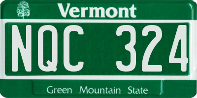VT license plate NQC324