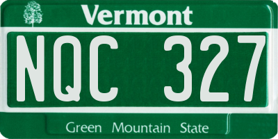 VT license plate NQC327