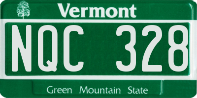 VT license plate NQC328