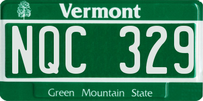 VT license plate NQC329