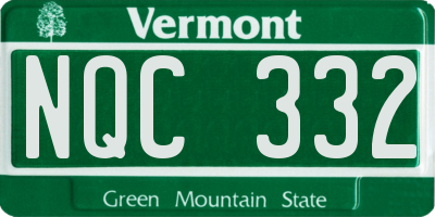 VT license plate NQC332