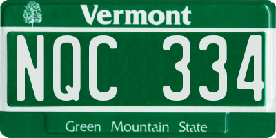 VT license plate NQC334