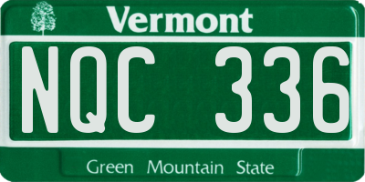 VT license plate NQC336