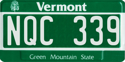 VT license plate NQC339