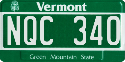 VT license plate NQC340