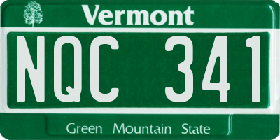 VT license plate NQC341