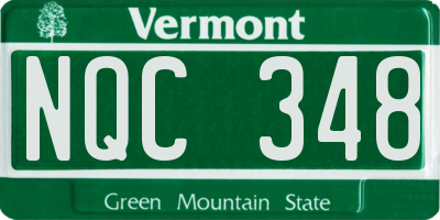 VT license plate NQC348