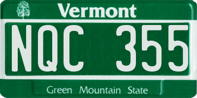 VT license plate NQC355
