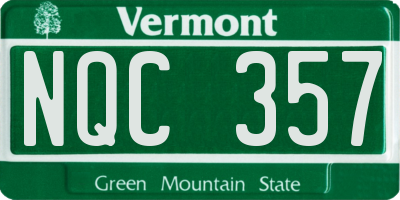 VT license plate NQC357