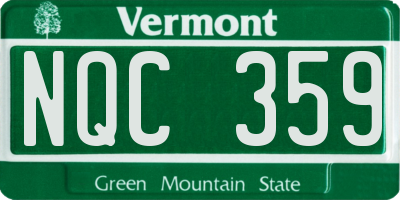 VT license plate NQC359