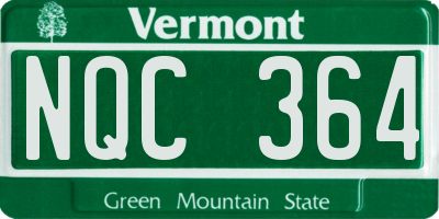 VT license plate NQC364