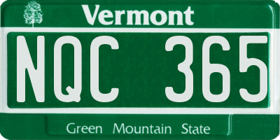 VT license plate NQC365