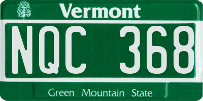 VT license plate NQC368
