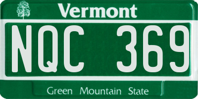 VT license plate NQC369