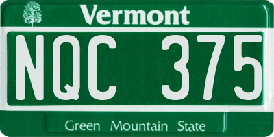 VT license plate NQC375