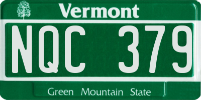 VT license plate NQC379
