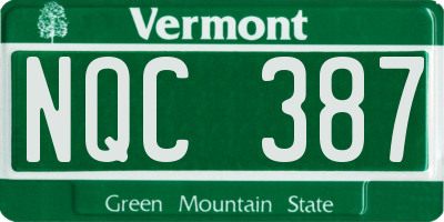 VT license plate NQC387