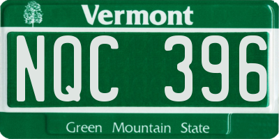VT license plate NQC396