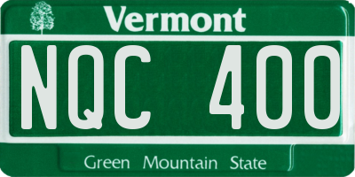 VT license plate NQC400